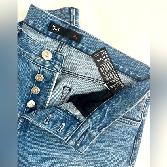 3x1 NYC Mid-Rise Straight Leg Distressed Ankle Jean, Size US 28 - Picture 5 of 13